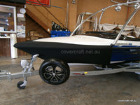 custom Malibu Axis boat cover stone bra side fit view