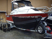 Bar Crusher boat with custom stone bra bow cover Australia