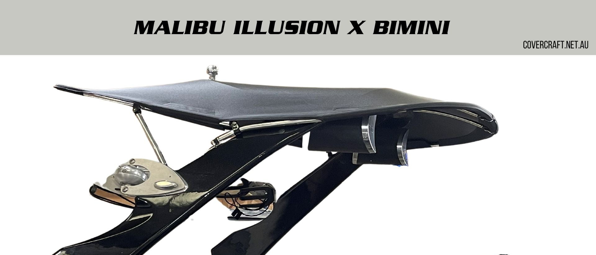 Malibu G3 bimini cover marine grade UV resistant fabric close up